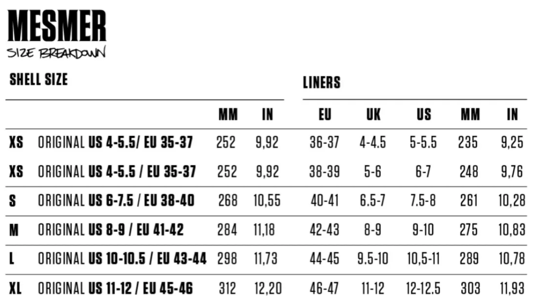 MESMER - Black/Tan Inline Skate LIners