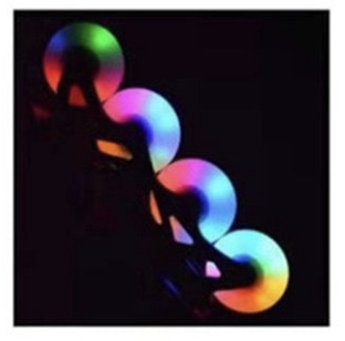 BLANK - Multicolour LED Light Up 80mm/90a Inline Skate Wheels 