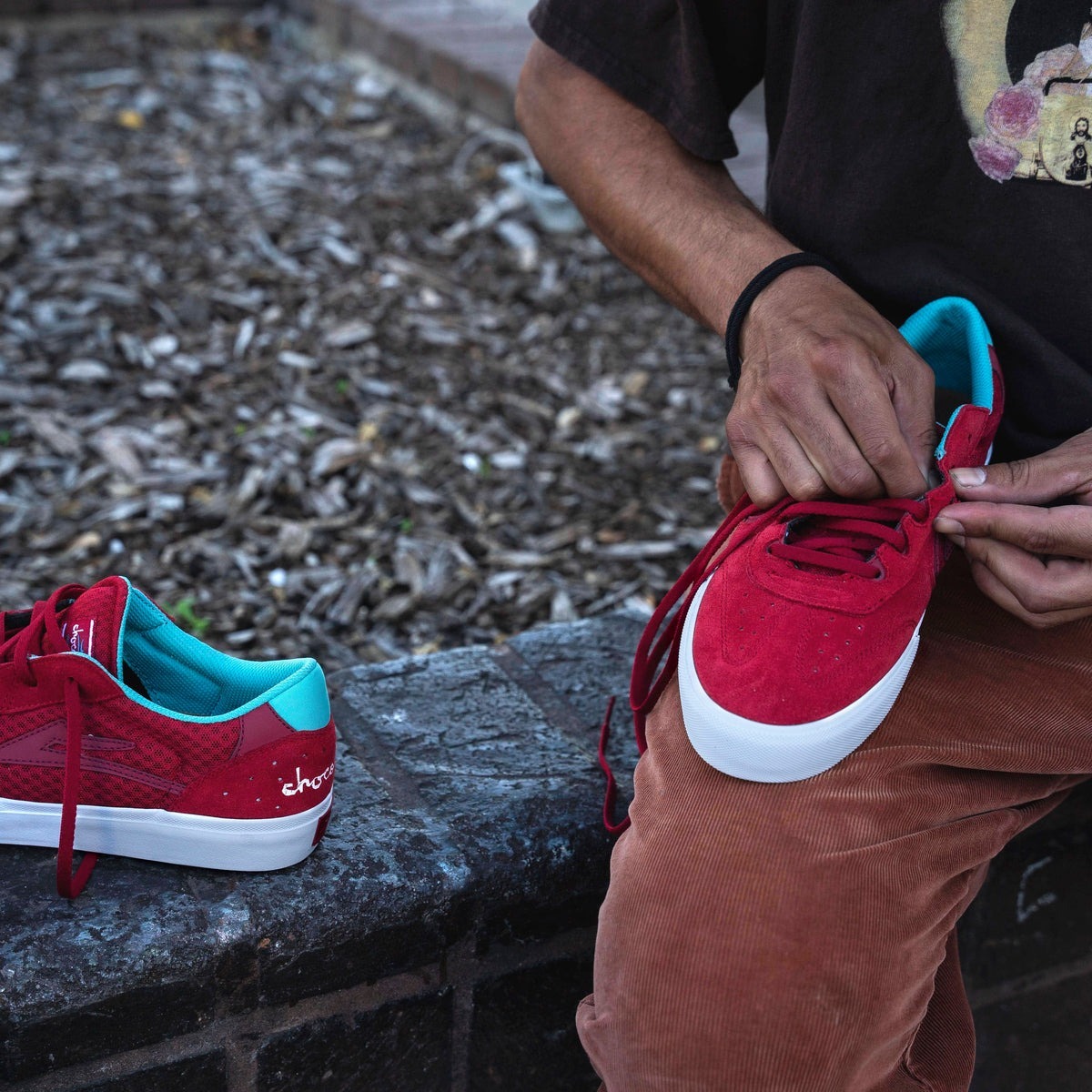 LAKAI - Chocolate Atlantic Vulc (Red Suede) Skate Shoes