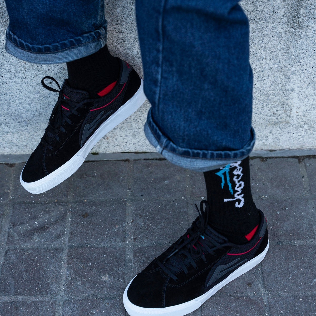 LAKAI - Chocolate Flaco II (Black / Red Suede) Skate Shoes