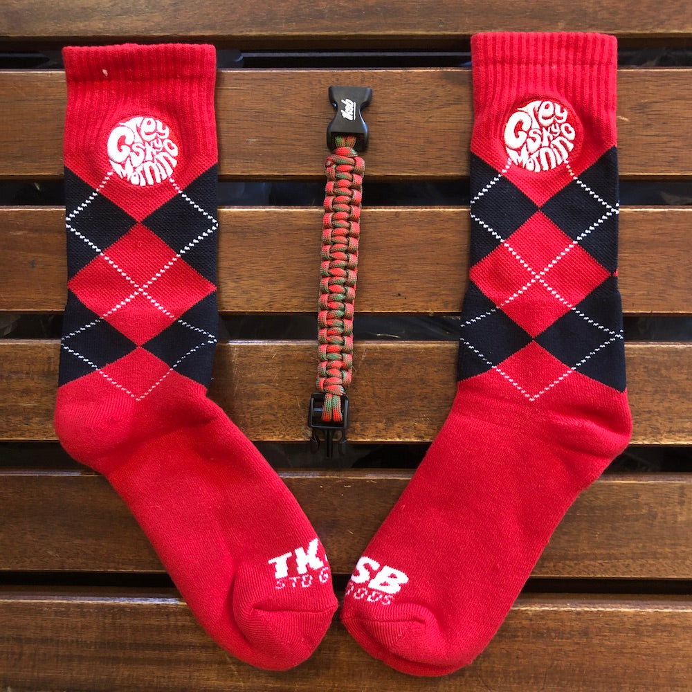 TKSB - Grey Sky Morning Red Socks