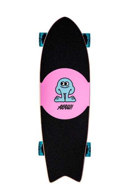AKAW! - Blue Concrete Beach 10" x 32" Complete Surfskate Cruiser Skateboard