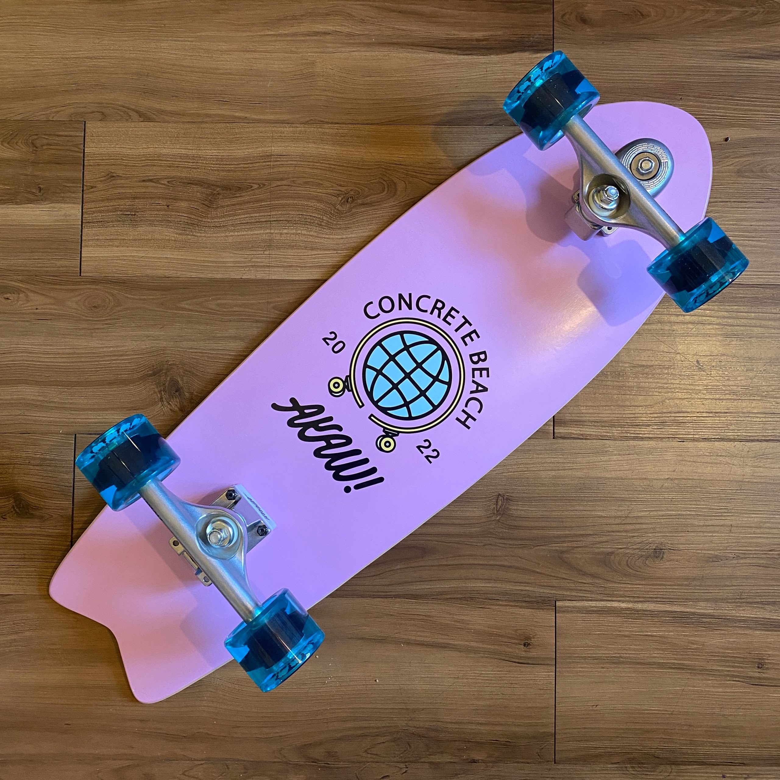 AKAW! - Concrete Beach  9.5" x 30"  Complete Surfskate Cruiser Skateboard 