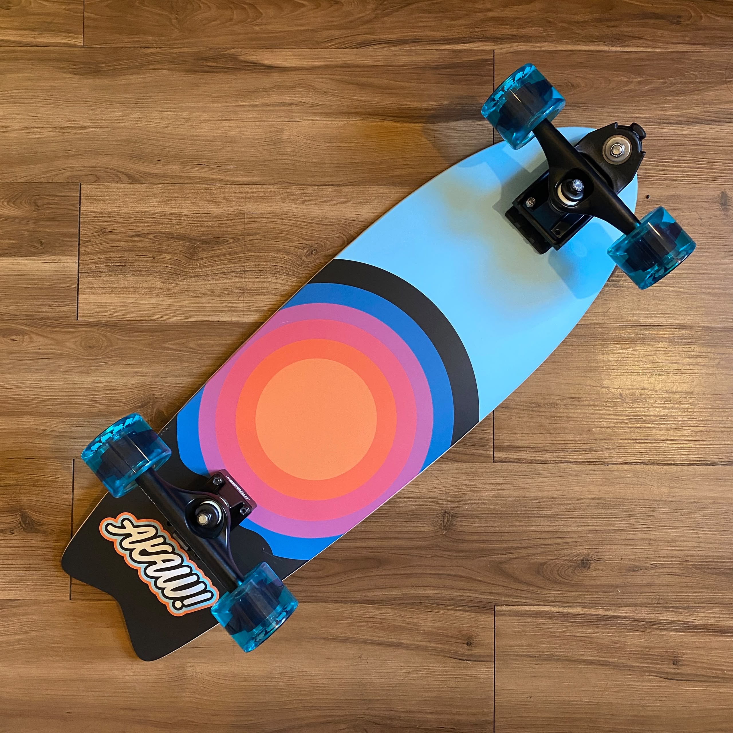 AKAW! - Sunshine 9.5" x 30"  Complete Surfskate Cruiser Skateboard (Waterborne Trucks)