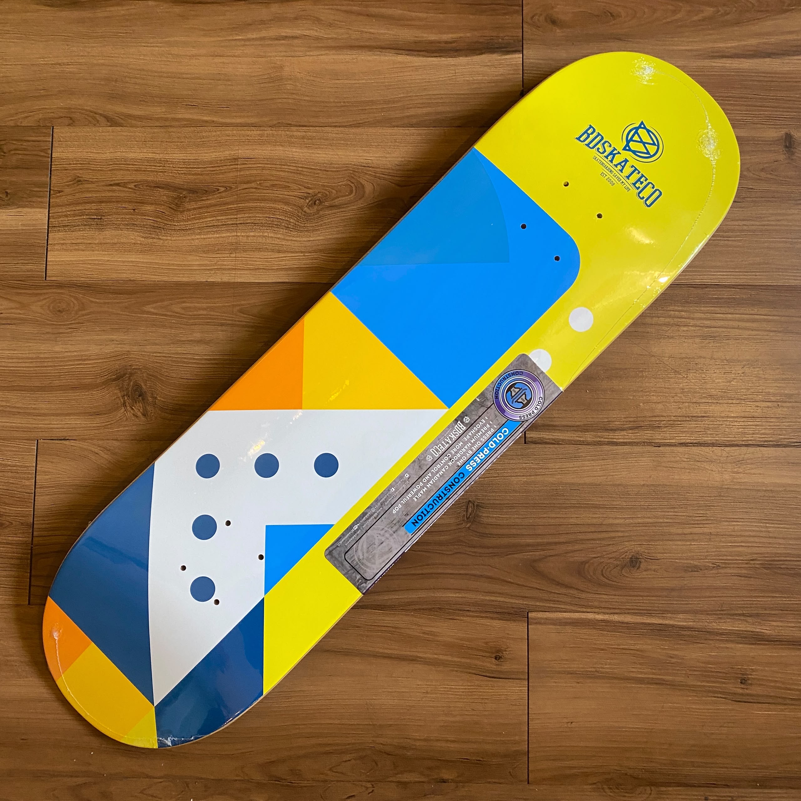BD SKATE CO - Puzzle Yellow 8.25" Skateboard Deck