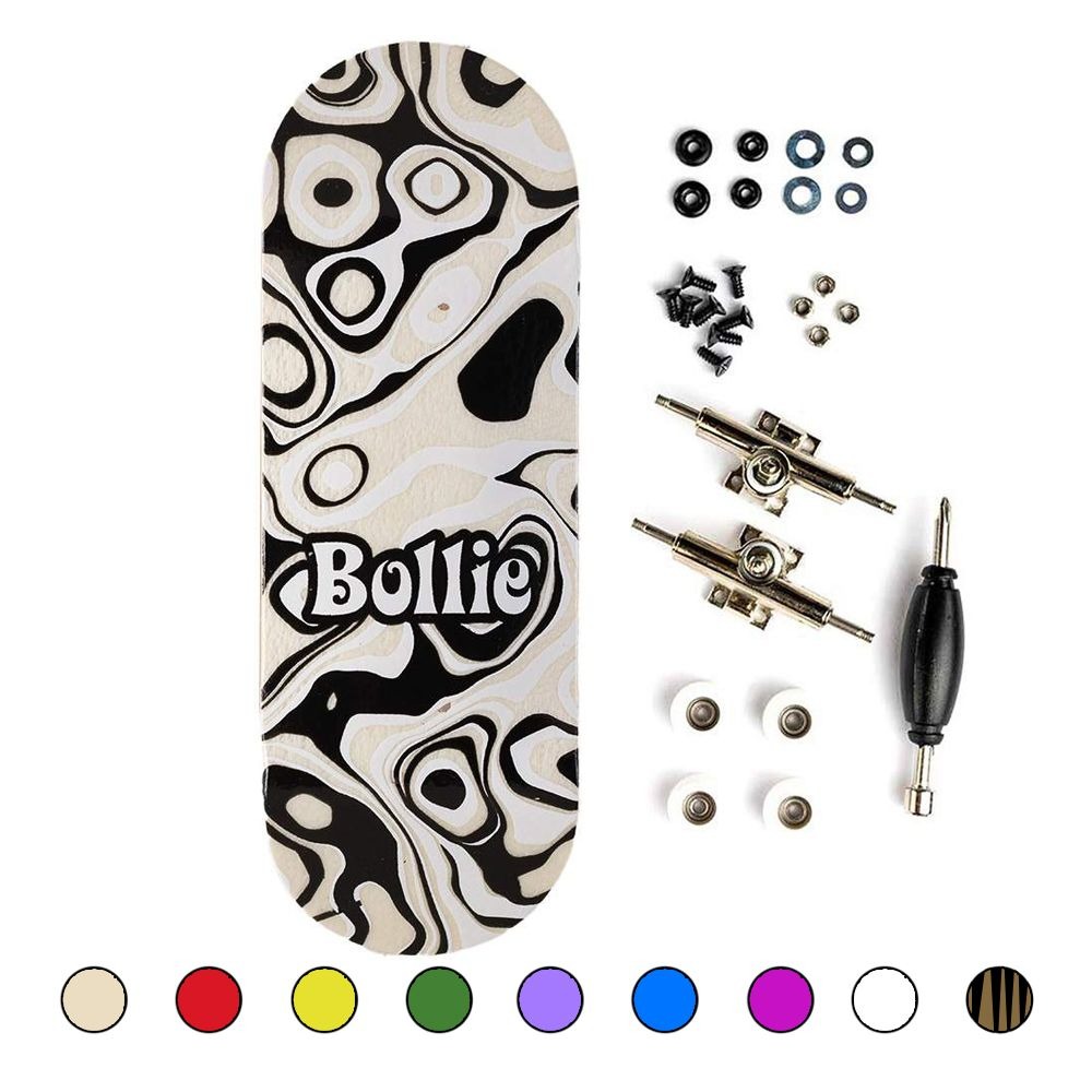 BOLLIE - 34mm Psychedelic Natural Complete Wooden Fingerboard