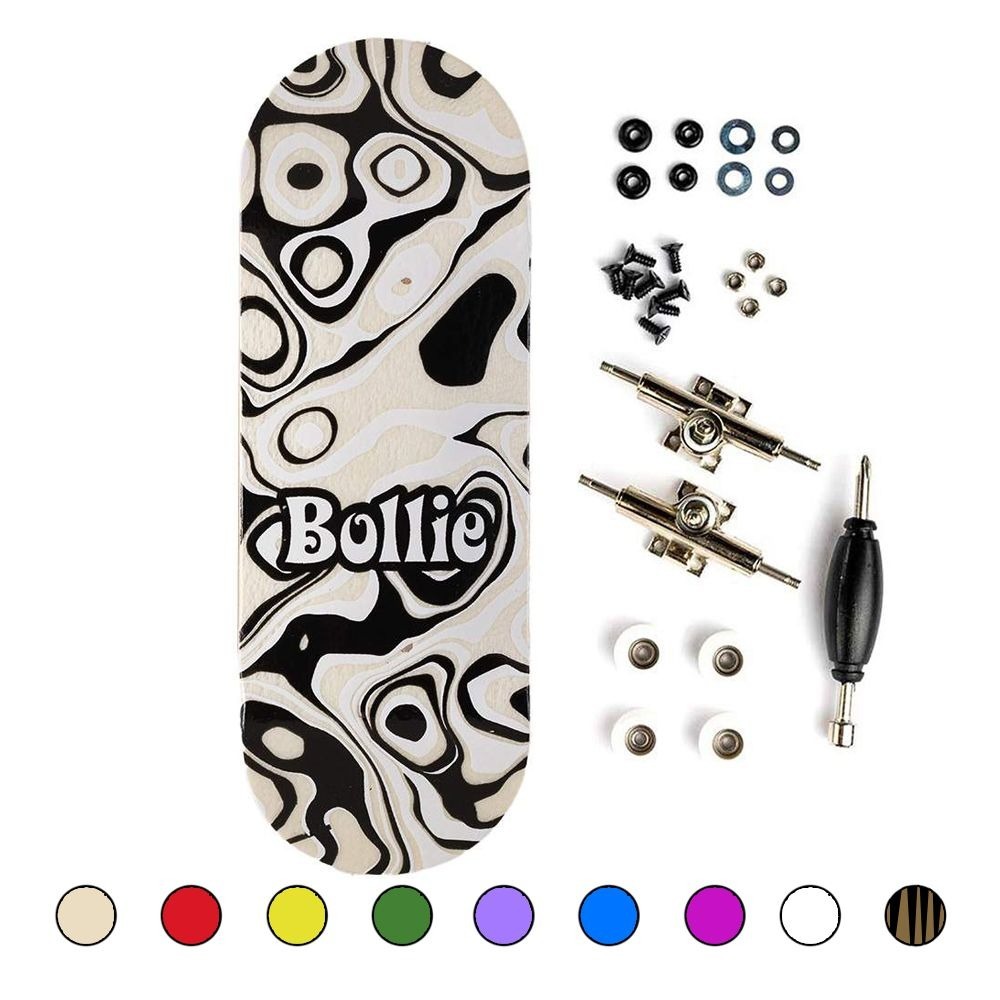 BOLLIE - 34mm Psychedelic Natural Complete Wooden Fingerboard