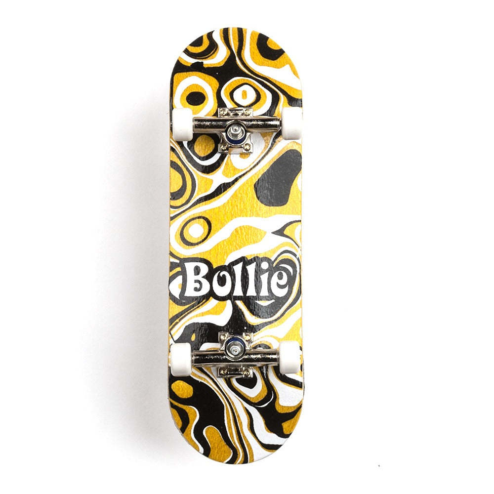BOLLIE - Psychedelic Yellow 30.5mm Wooden Complete Fingerboard