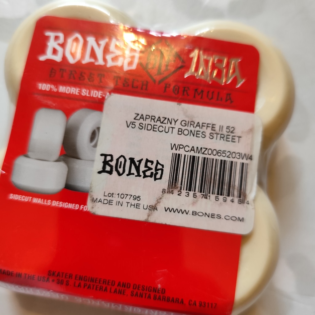 BONES - Zaprazny Giraffe II 52mm V5 Sidecut Skateboard Wheels