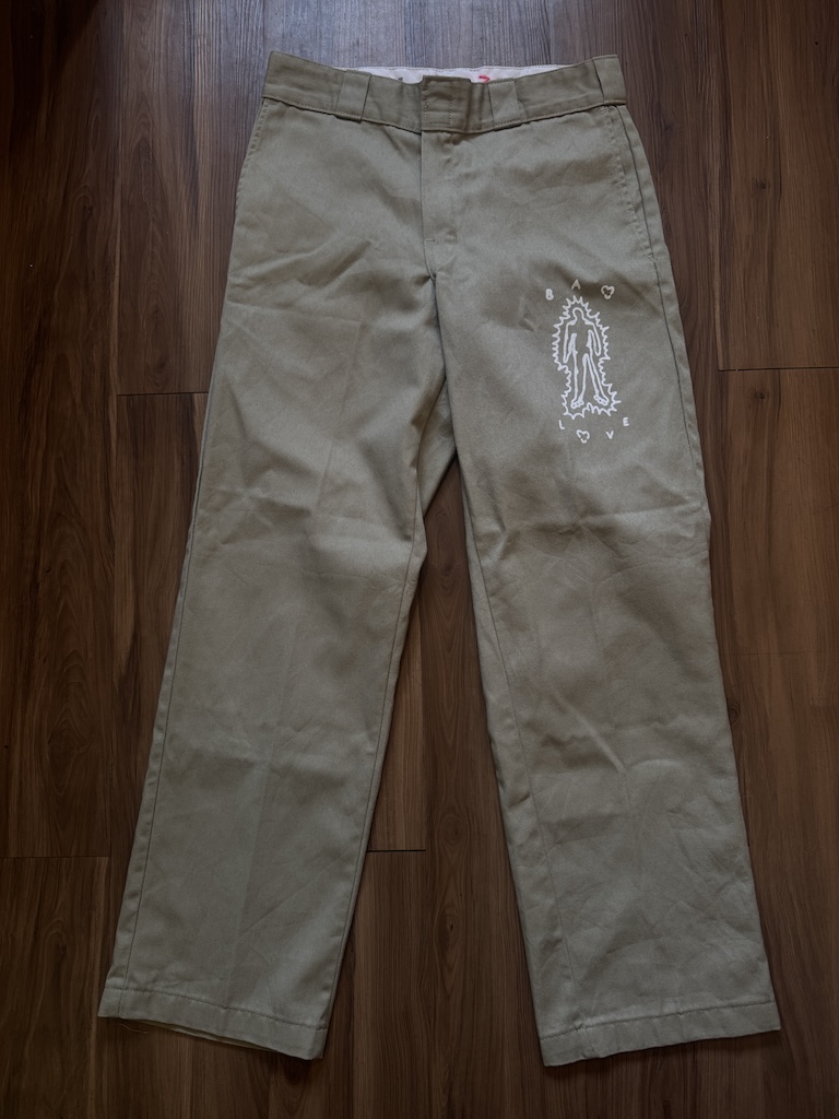 WHEEL LOVE - Dickies Pants Customised By Bao Goods (Waist 36" Slim Cut / Dark Grey)