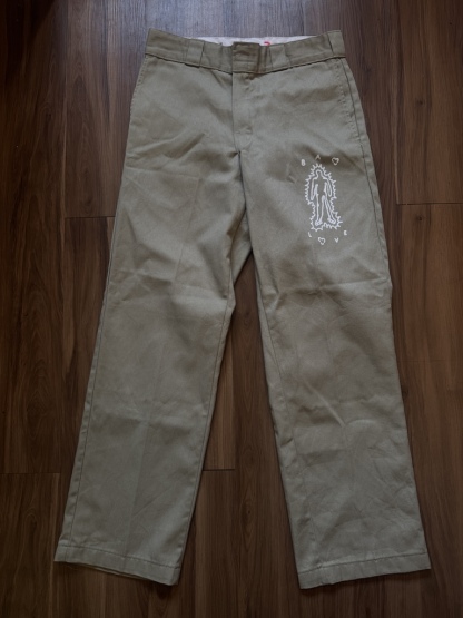 WHEEL LOVE - Dickies Pants Customised By Bao Goods (Waist 36" Slim Cut / Dark Grey)