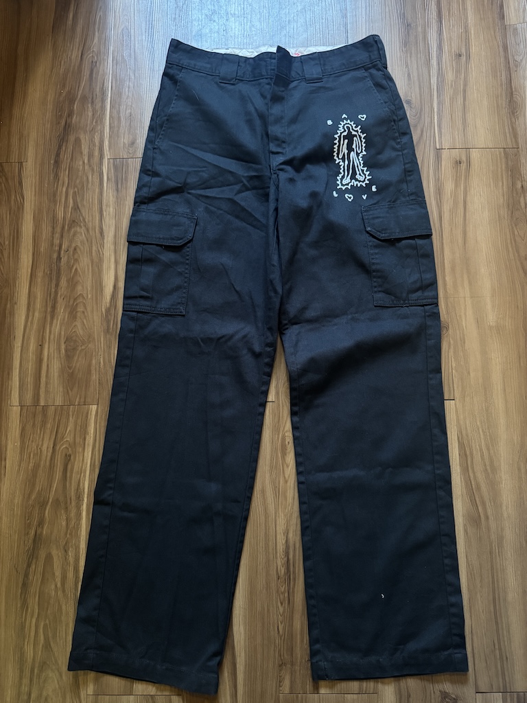 WHEEL LOVE - Dickies Pants Customised By Bao Goods (Waist 34" Cargo Relaxed Straight / BlacK)