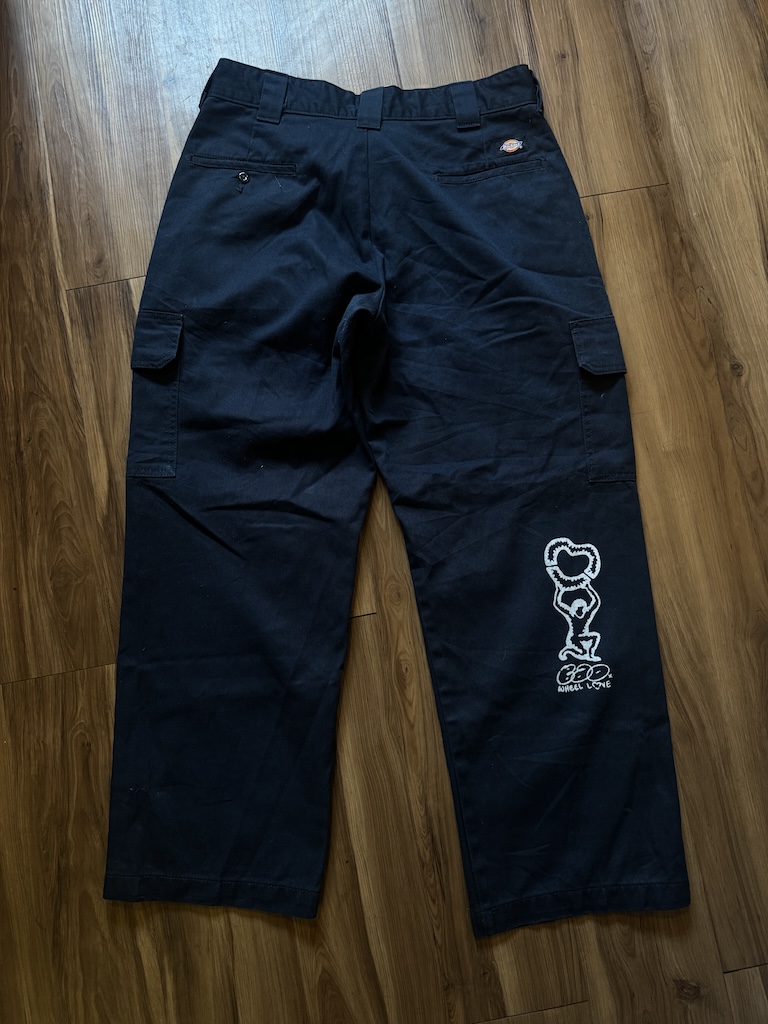 WHEEL LOVE - Dickies Pants Customised By Bao Goods (Waist 34" Cargo Relaxed Straight / Navy Blue)