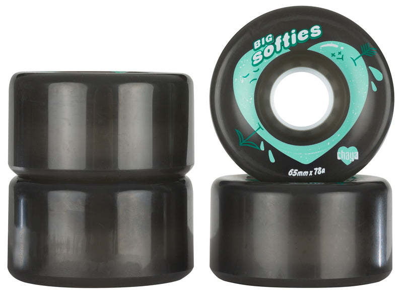 CHAYA - Black Big Softies 65mm x 37mm / 78a Roller Skate Wheels