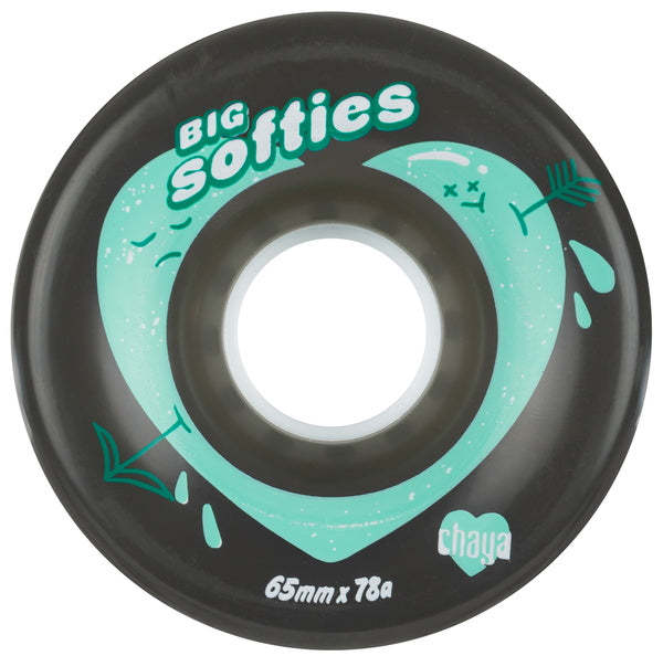 CHAYA - Black Big Softies 65mm x 37mm / 78a Roller Skate Wheels