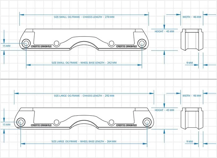 CREATE ORIGINALS - Naked (Light Grey) UFS Aggressive Inline Skate Frames