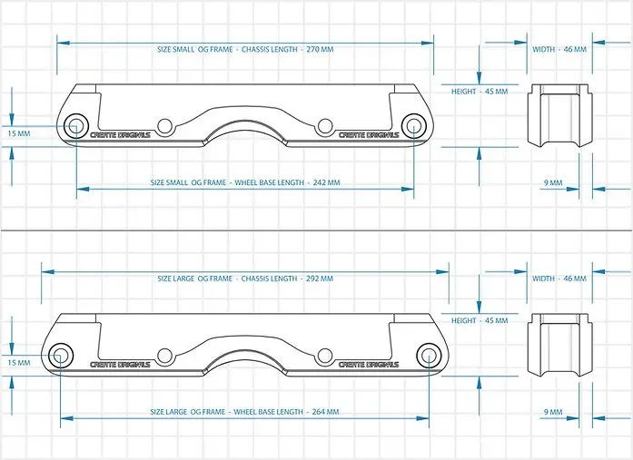 CREATE ORIGINALS - Naked (Light Grey) UFS Aggressive Inline Skate Frames