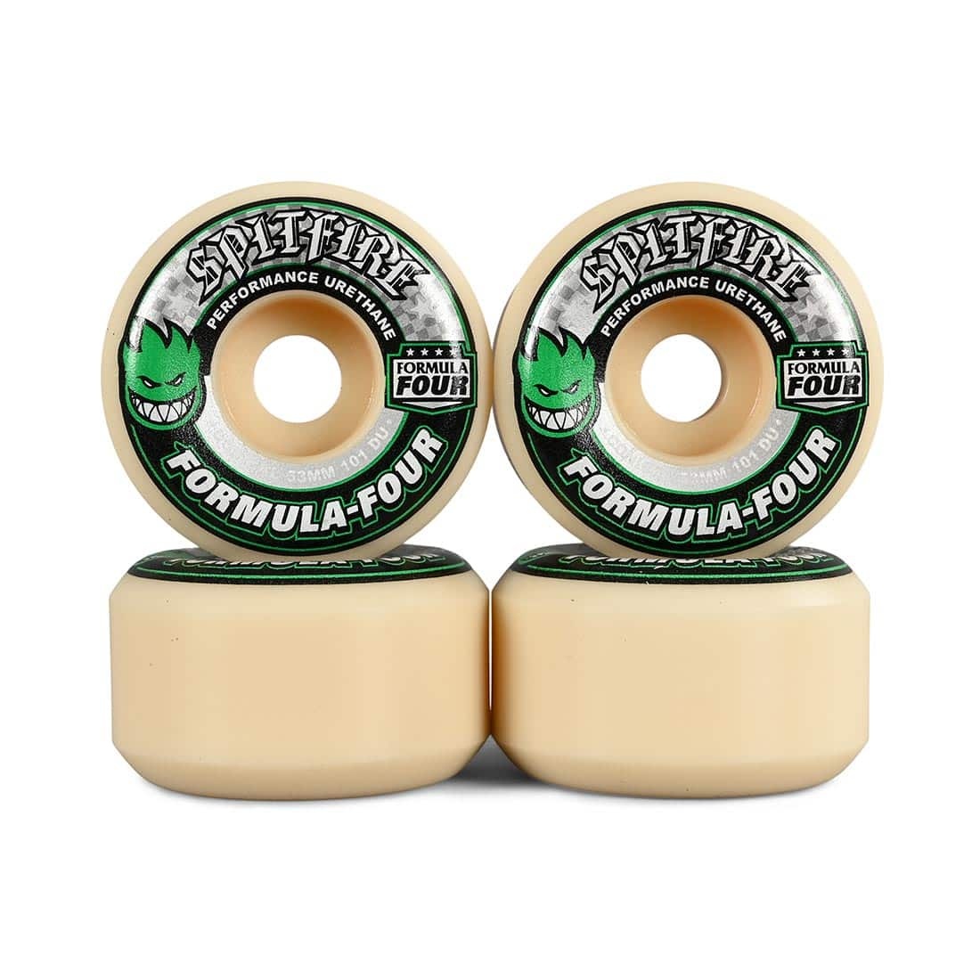 SPITFIRE - Formula Four Conical Green Print 53mm/101d Skateboard Wheels
