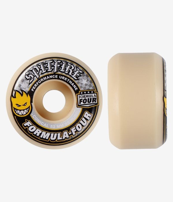 SPITFIRE - Formula Four Conical Yellow Print 52mm/99d Skateboard Wheels