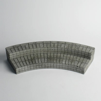 STONECUTT - Curve Brick Bench (Natural Wash Relic) Concrete Fingerboard Obstacle, 