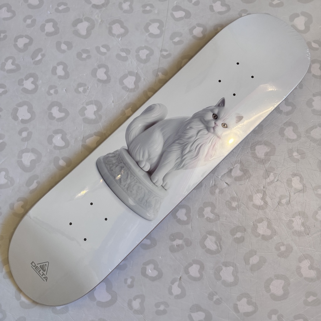 DELTA - White Grandma Cat 7.75" Skateboard Deck