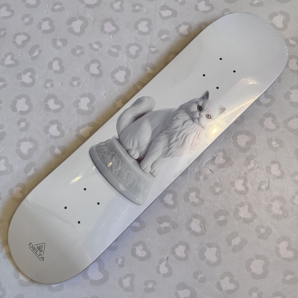 DELTA - White Grandma Cat 7.75" Skateboard Deck