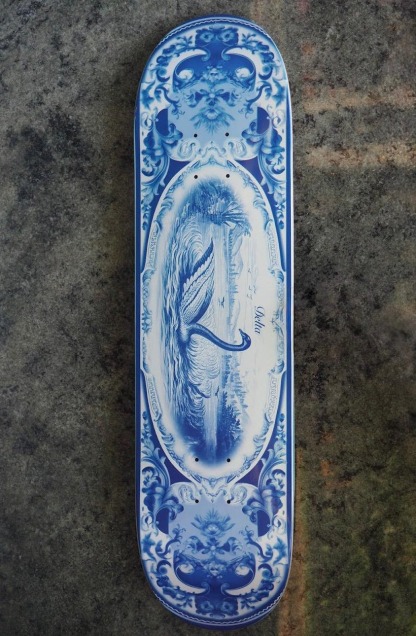 DELTA - Blue Dishes 7.75" Skateboard Deck
