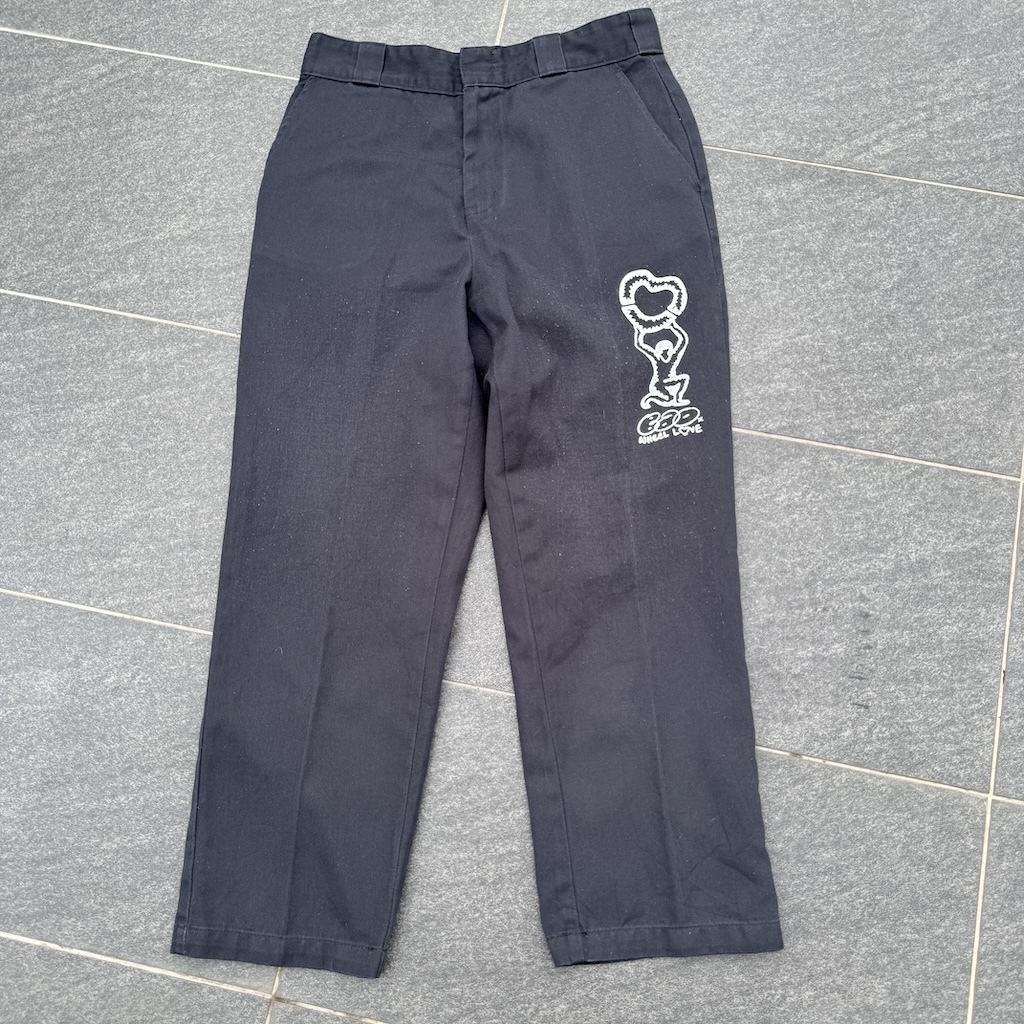 WHEEL LOVE - Dickies Pants Customised By Bao Goods (Waist 31" / Black)