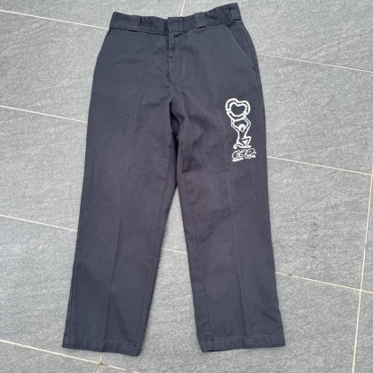 WHEEL LOVE - Dickies Pants Customised By Bao Goods (Waist 31" / Black)