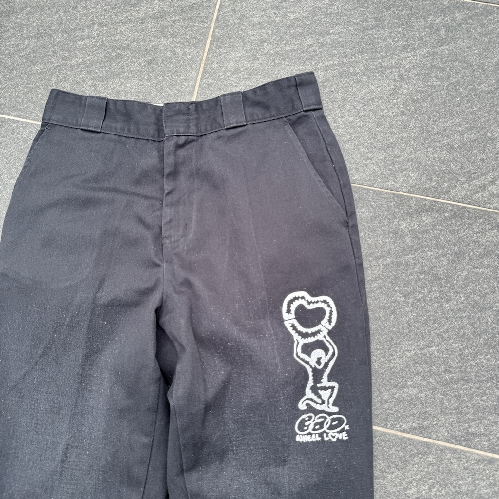 WHEEL LOVE - Dickies Pants Customised By Bao Goods (Waist 31" / Black)