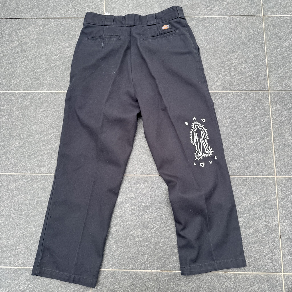WHEEL LOVE - Dickies Pants Customised By Bao Goods (Waist 31" / Black)