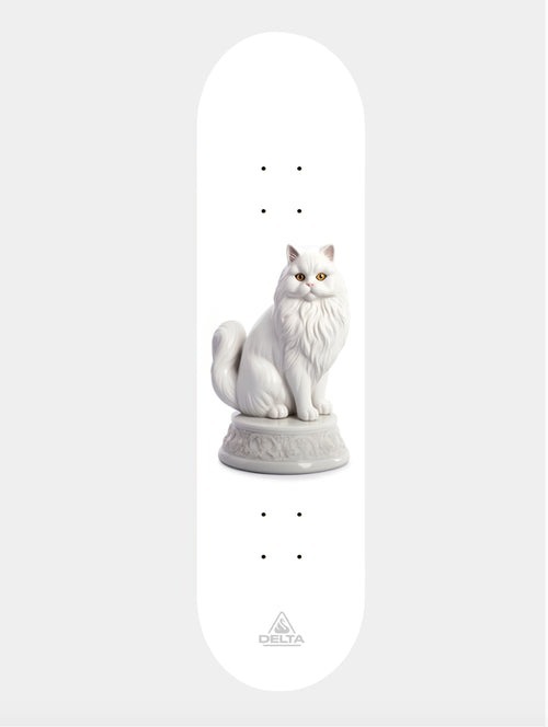 DELTA - White Grandma Cat 7.75" Skateboard Deck