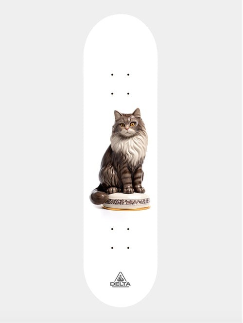 DELTA - Grey Grandma Cat (8.0" / 8.125") Skateboard Deck