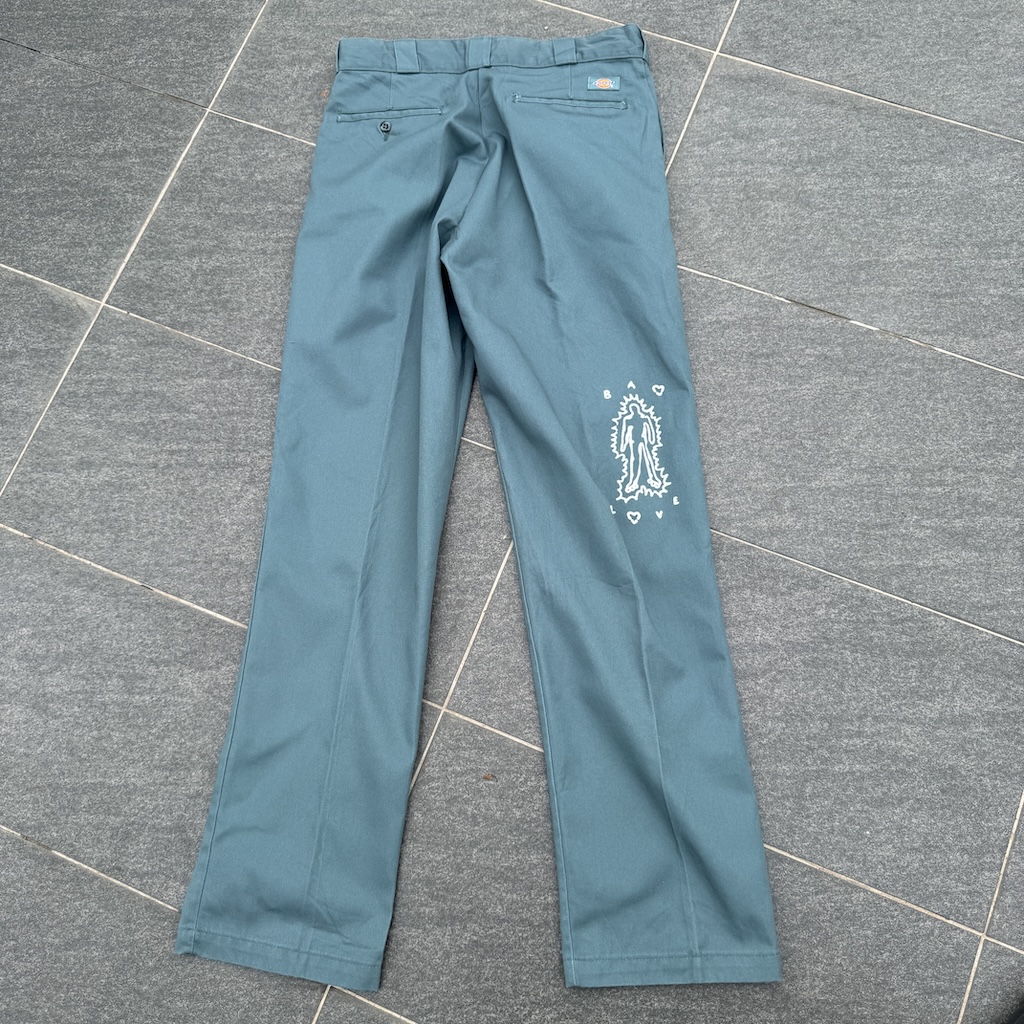 WHEEL LOVE - Dickies Pants Customised By Bao Goods (Waist 34" / Green)