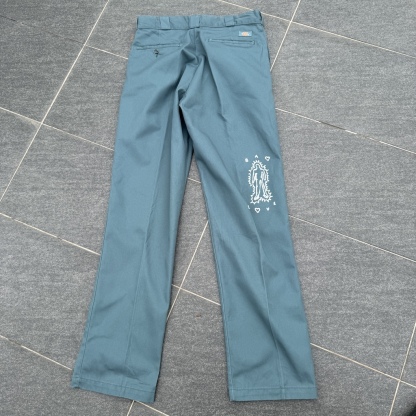 WHEEL LOVE - Dickies Pants Customised By Bao Goods (Waist 34" / Green)