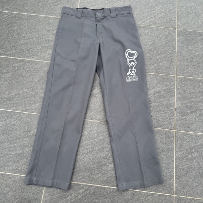 WHEEL LOVE - Dickies Pants Customised By Bao Goods (Waist 33" / Grey Flex)