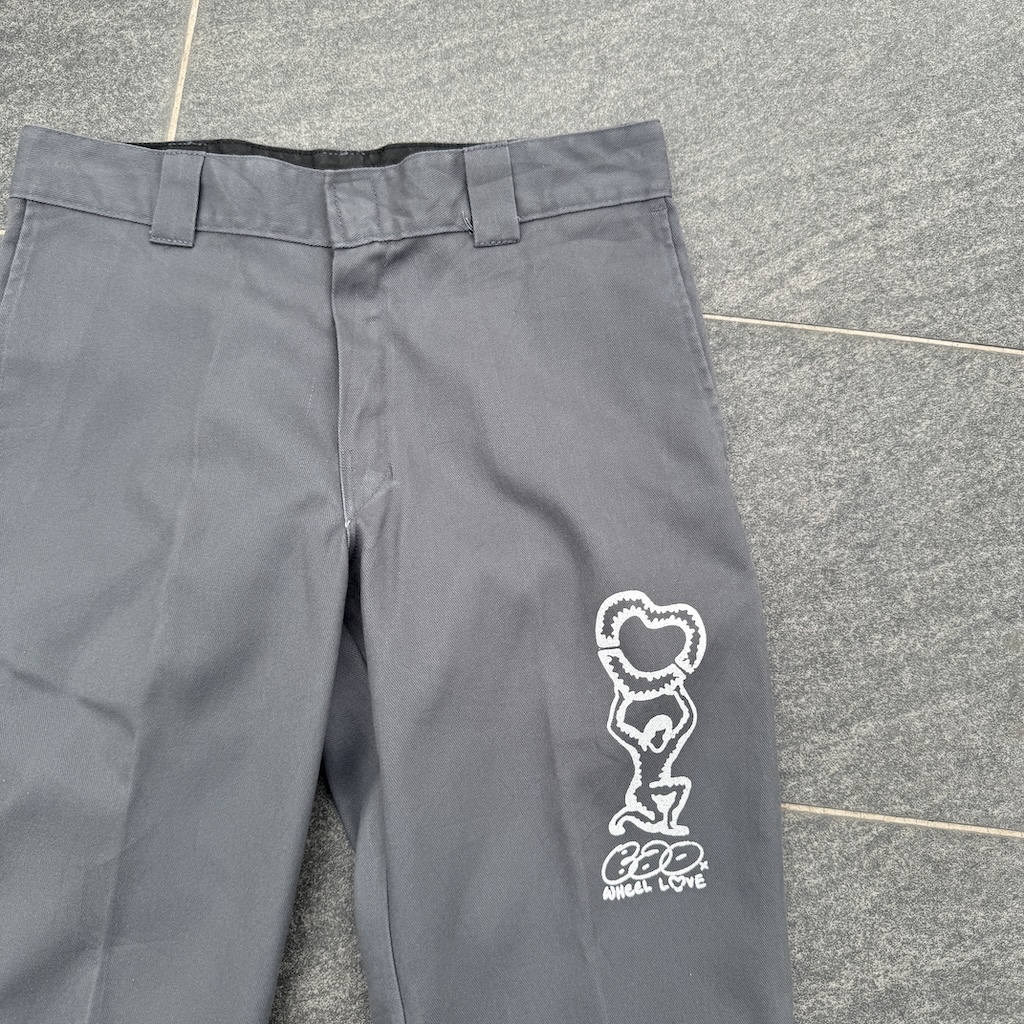WHEEL LOVE - Dickies Pants Customised By Bao Goods (Waist 33" / Grey Flex)