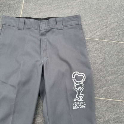 WHEEL LOVE - Dickies Pants Customised By Bao Goods (Waist 33" / Grey Flex)