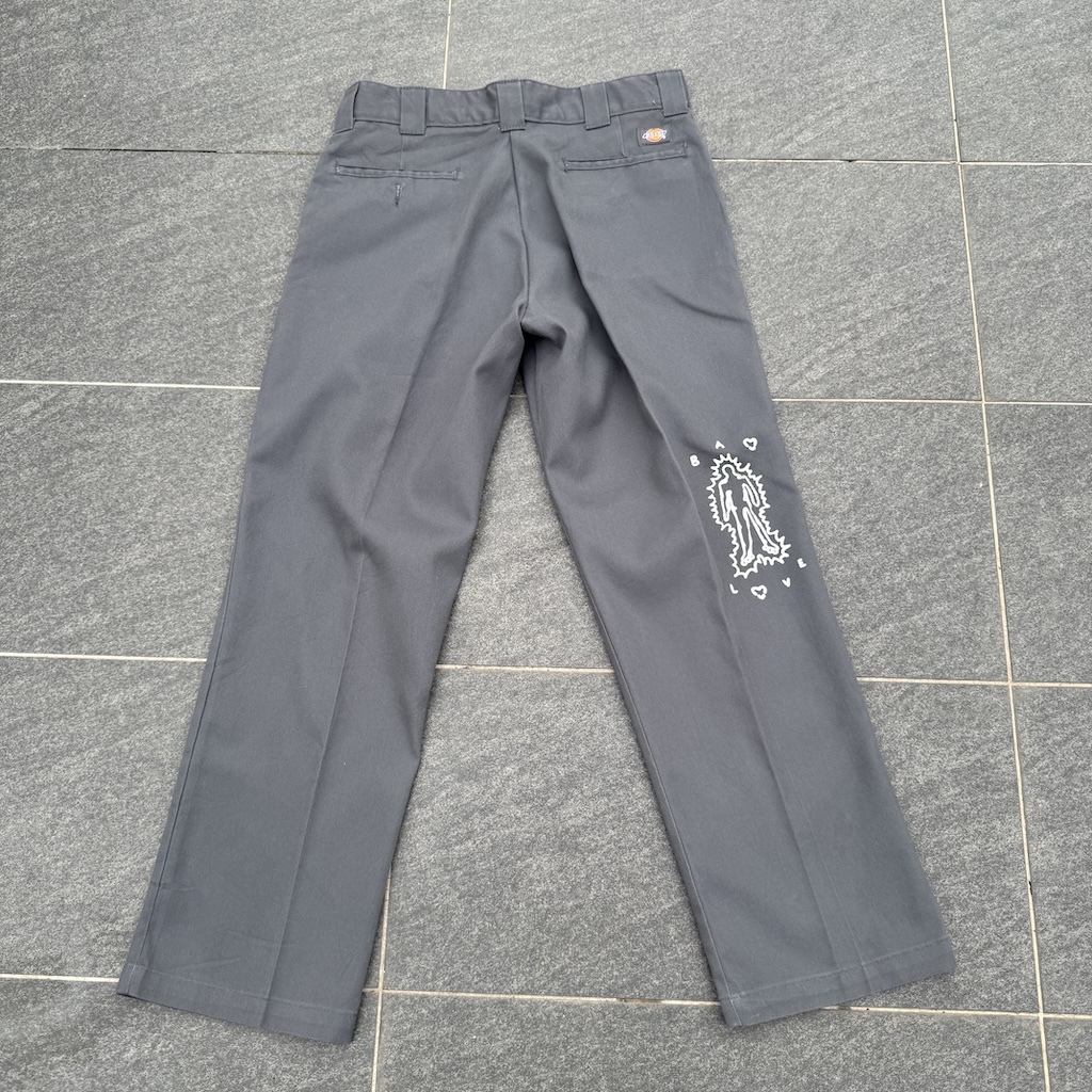 WHEEL LOVE - Dickies Pants Customised By Bao Goods (Waist 33" / Grey Flex)