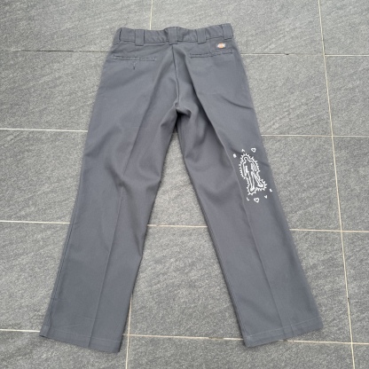 WHEEL LOVE - Dickies Pants Customised By Bao Goods (Waist 33" / Grey Flex)