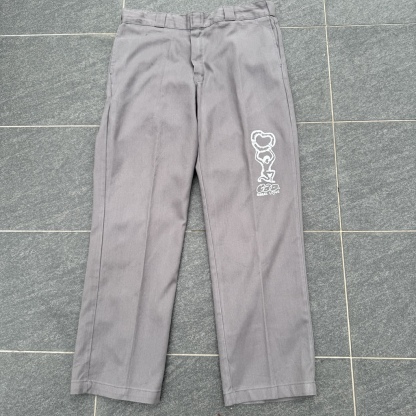 WHEEL LOVE - Dickies Pants Customised By Bao Goods (Waist 37" / Light Grey Flex)