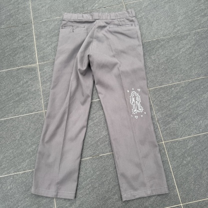 WHEEL LOVE - Dickies Pants Customised By Bao Goods (Waist 37" / Light Grey Flex)