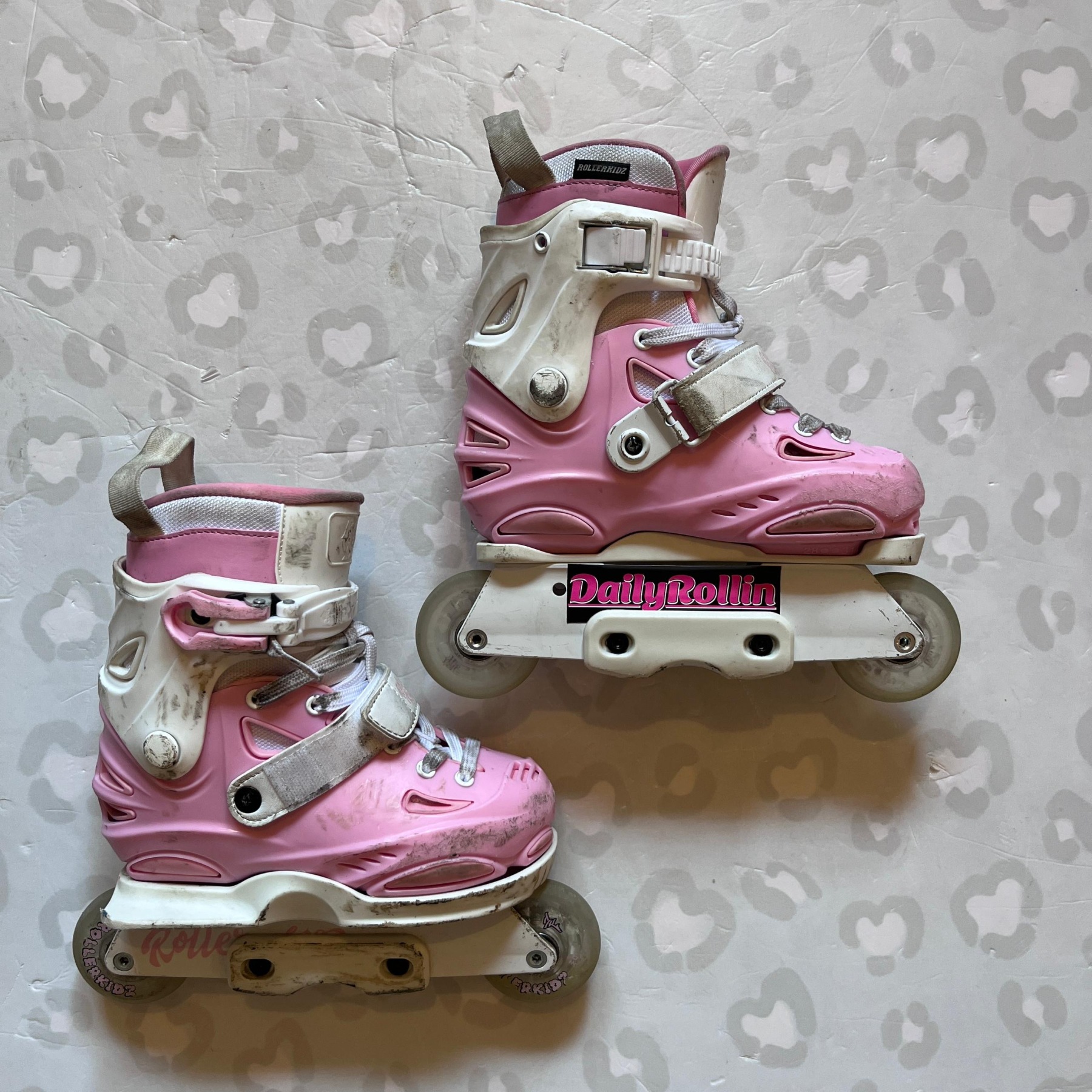 ROLLERKIDZ - A Series Pink Kids Adjustable Aggressive Inline Skates (EU32-35 / USED)