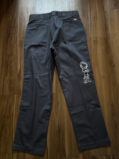 WHEEL LOVE - Dickies Pants Customised By Bao Goods (Waist 36" / Dark Grey)