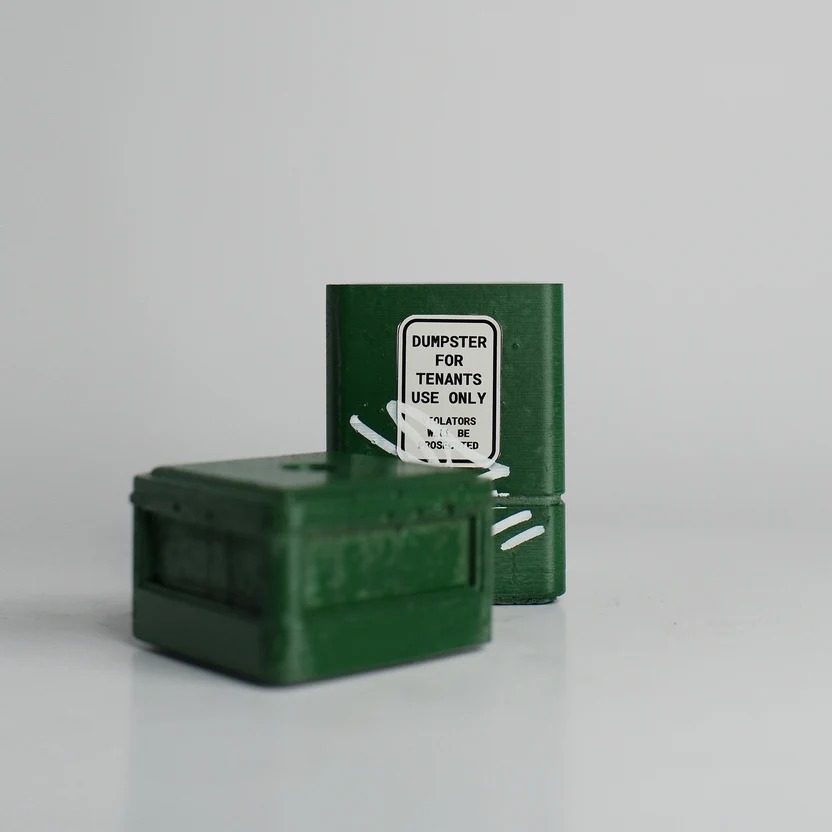 Stonecutt - Deadwaste (Green) Trash Bin Concrete Fingerboard Obstacle