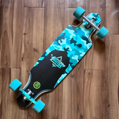 DUSTERS - Channel Dragonfly Camo/Teal 34" Complete Longboard (DISPLAY UNIT)