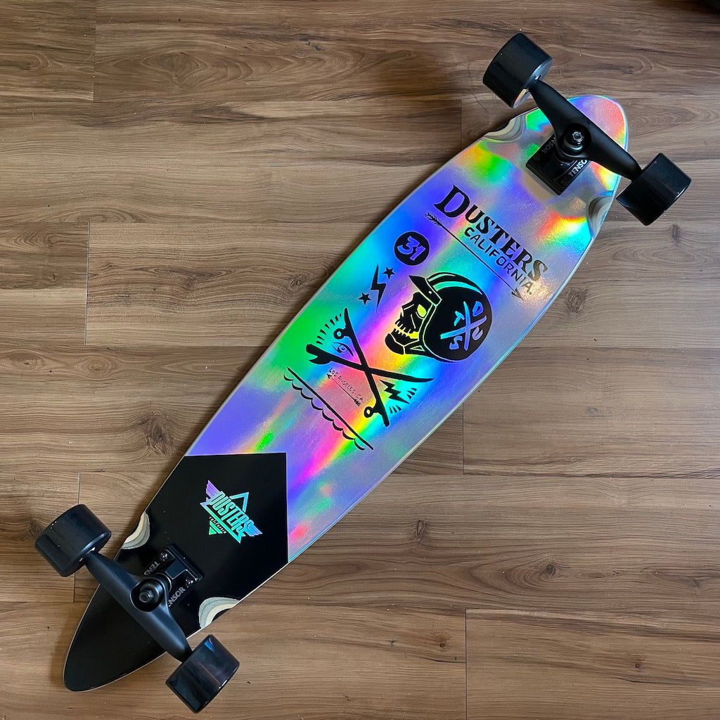 DUSTERS - Moto Cosmic Holographic 37" Pintail Complete Longboard