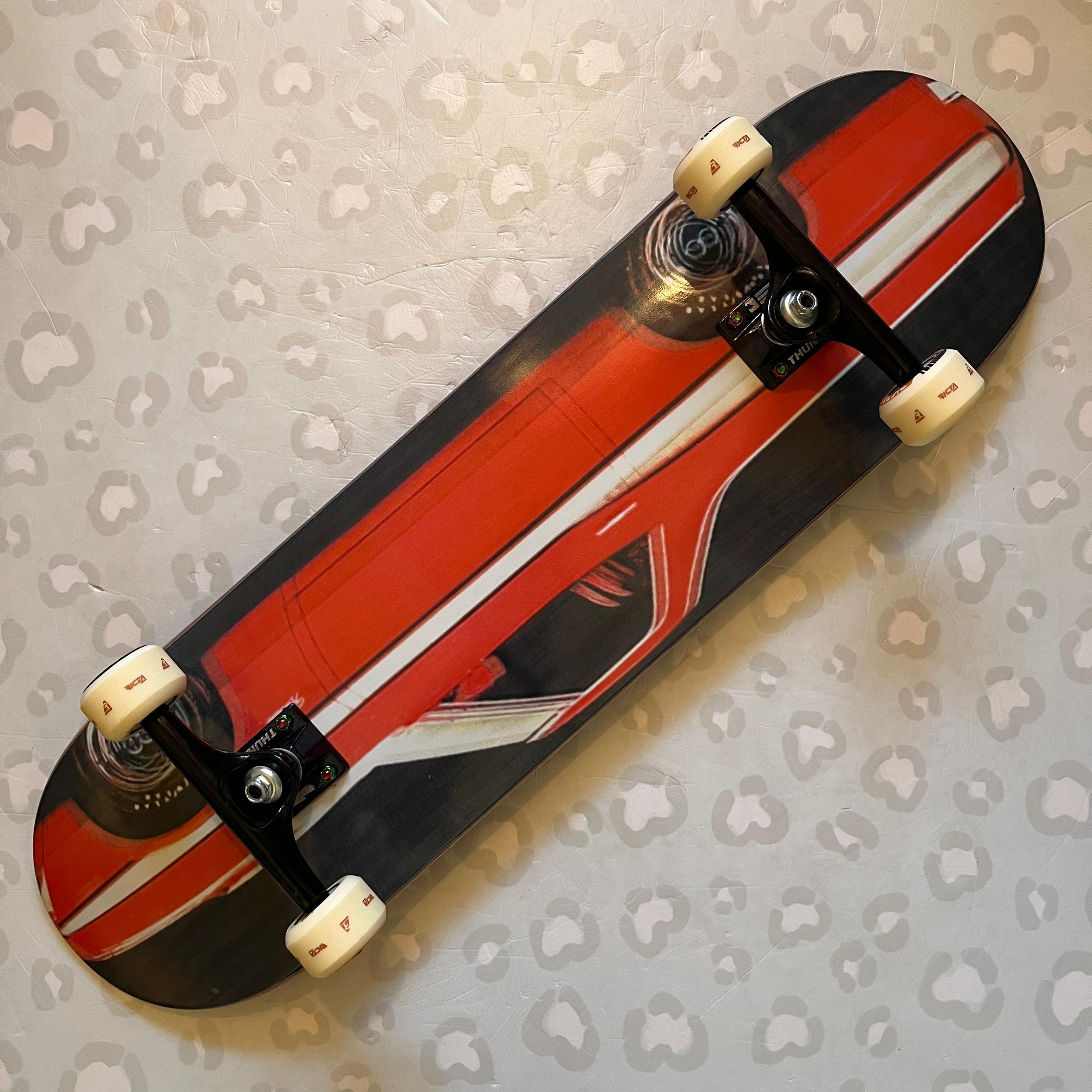917 - Truck Red Stripe 8.38" Complete Skateboard (Thunder & Ricta Custom)