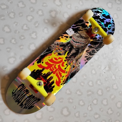 SANTA CRUZ - Godzilla Shin Firepit Knox 8.5" x 32.2" Complete Skateboard (Premium Tensor + Slime Balls Custom Promo!)