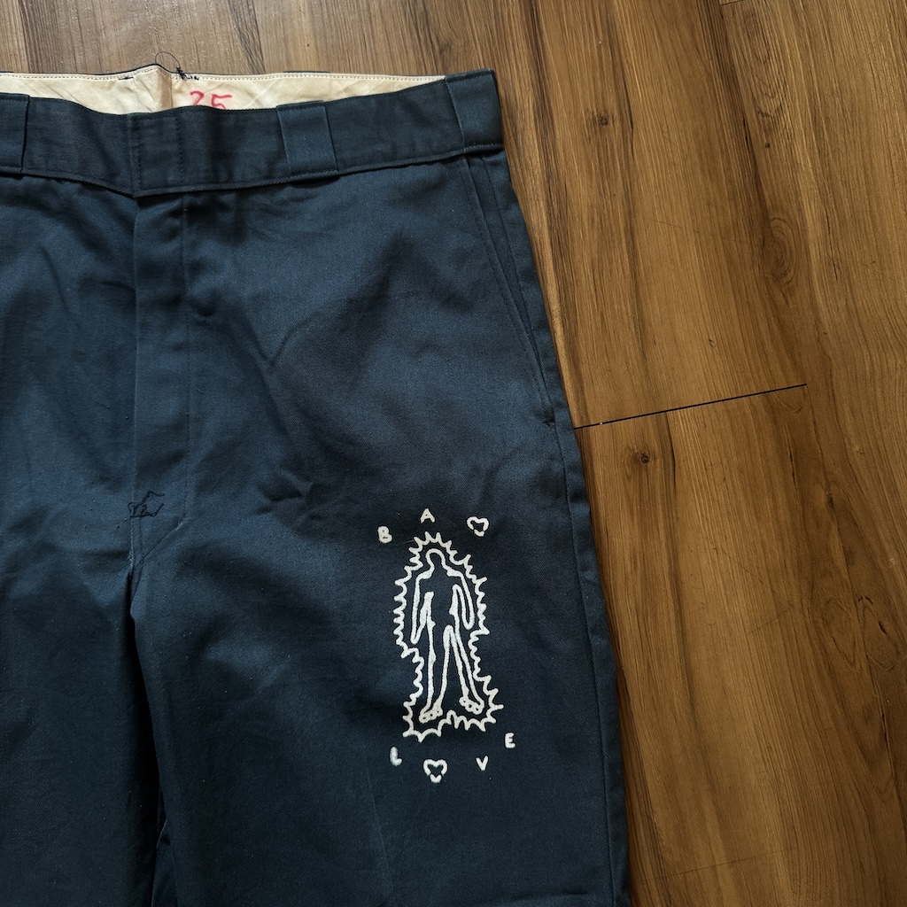 WHEEL LOVE - Dickies Pants Customised By Bao Goods (Waist 35" / Green)